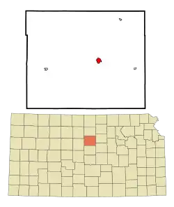 Location within Lincoln County and Kansas