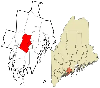 Location in Lincoln County and the state of Maine.