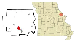 Location of Troy, Missouri