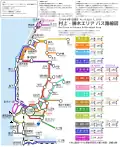 Bus network map of Murakami City