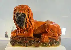Lion, glass eyes, spray decoration, 1890-1900.