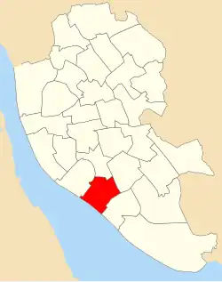A map showing the ward boundaries of the 2004 Mossley Hill ward