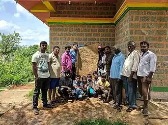 Local Residents with the Local Residents with the Chikkabettahalli 1524CE Singappanayaka's Ramanujakoota inscription