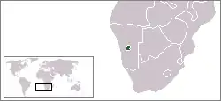 Location of Rehoboth within South West Africa