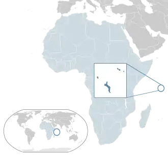Location of Seychelles (dark blue) – in Africa (light blue & dark grey) – in the African Union (light blue)