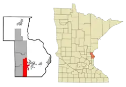 Location of Chisago City within Chisago County, Minnesota