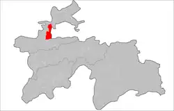 Location of Devashtich District in Tajikistan