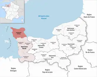 Location within the region Normandy