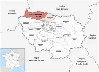 Location within the region Île-de-France
