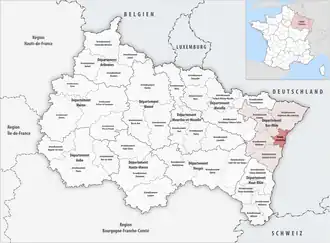 Location within the region Grand Est