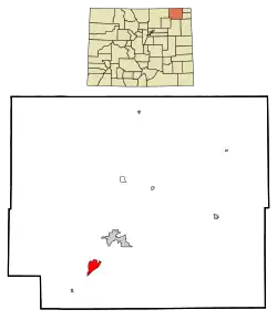 Location of the Atwood CDP in Logan County, Colorado.