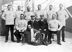 The gold medal-winning City of London Police team at the 1908 Summer Olympics