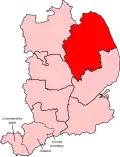 Locator map of Louth and Horncastle constituency in Lincolnshire from 2024