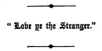 Slogan of the Society of Friends of Foreigners in Distress
