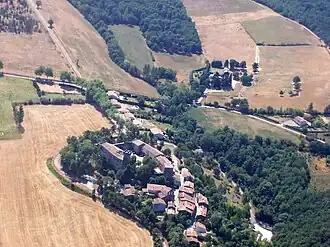 An aerial view of La Pomarède