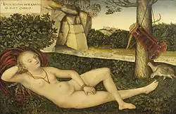 Lucas Cranach the Elder, Nymph at the source, 1537, oil on panel, 48.5 × 74.2 cm.