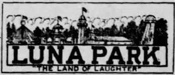 Scranton Luna Park Company advertising masthead