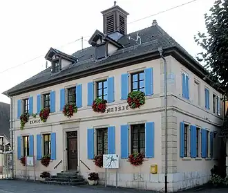 The town hall and school in Lutter