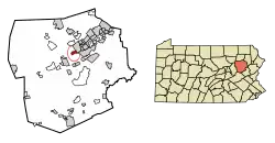 Location of Plymouth in Luzerne County, Pennsylvania