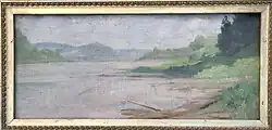 Oil painting of an Ohio River Landscape