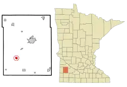 Location of Russell, Minnesota