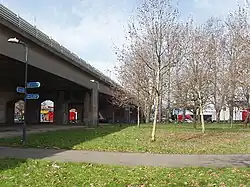 M4 motorway over Chiswick Roundabout