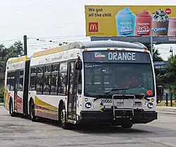 An articulated bus