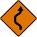 CW24-1 (I) Double reverse curve (left) (1 lane)