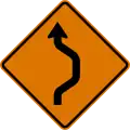 CW24-1 (D) Double reverse curve (right) (1 lane)
