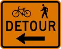M4-9aL Bicycle and Pedestrian Detour Left Arrow