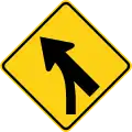 W4-5L Merge left (entering roadway)