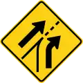 W4-6 Added right lane (entering roadway)