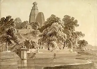 Madan Mohan temple, on the Yamuna at Vrindavan in Uttar Pradesh, 1789; the river has since shifted further away