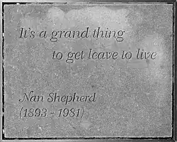 Nan Shepherd's stone slab at the Lady Stair's Close