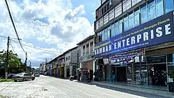 Prewar shophouses in the old downtown of Mambau.