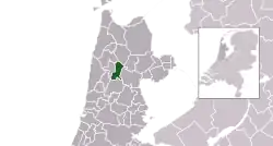 Highlighted position of Heerhugowaard in a municipal map of North Holland