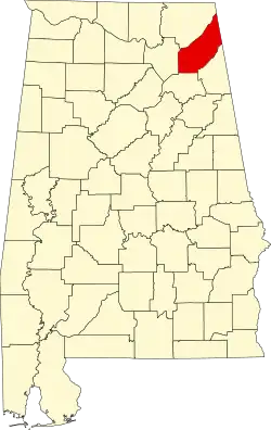 State map highlighting DeKalb County