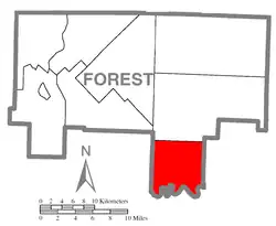 Map of Forest County, Pennsylvania highlighting Barnett Township