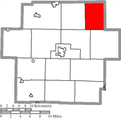 Location of East Township in Carroll County