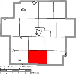 Location of Perry Township in Carroll County