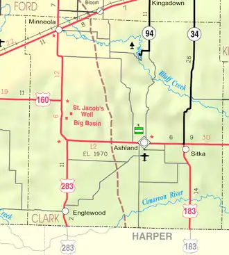 KDOT map of ClarkMarion County (legend)