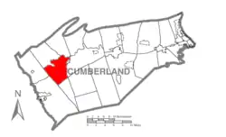 Map of Cumberland County, Pennsylvania highlighting North Newton Township