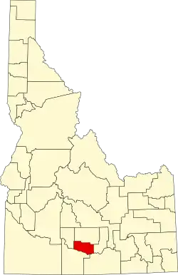 Map of Idaho highlighting Jerome County