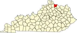 State map highlighting Bracken County