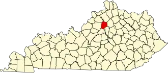 State map highlighting Franklin County