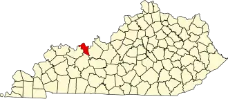 State map highlighting Hancock County