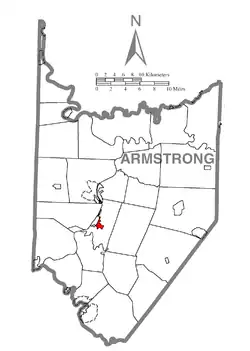 Location within Armstrong County