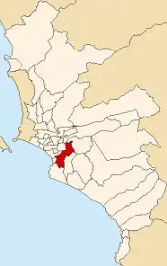 Location of Santiago de Surco in Lima