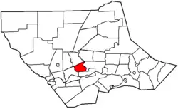 Map of Lycoming County, Pennsylvania highlighting Old Lycoming Township