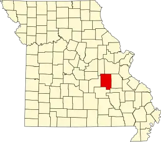 A state map highlighting Crawford County in the southeastern part of the state.